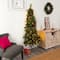 6ft. Pre-Lit Flat Back Montreal Mountain Pine Artificial Christmas Tree, White LED Lights